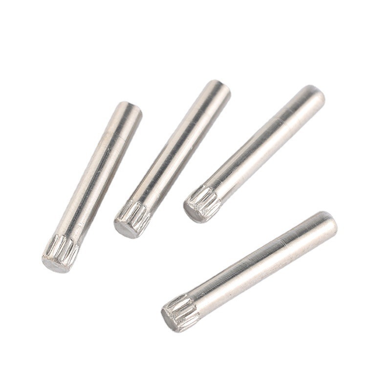 Customized High Quality stainless steel hardness stepped threaded knurled dowel pin