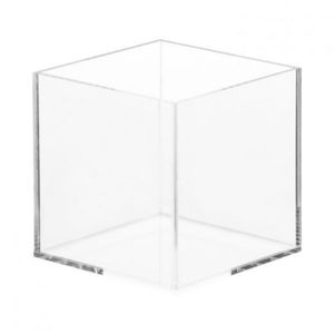 4x4x4"  clear acrylic 5 sided box  100x100x100mm plexiglass cube 3mm thickness customized size welcome