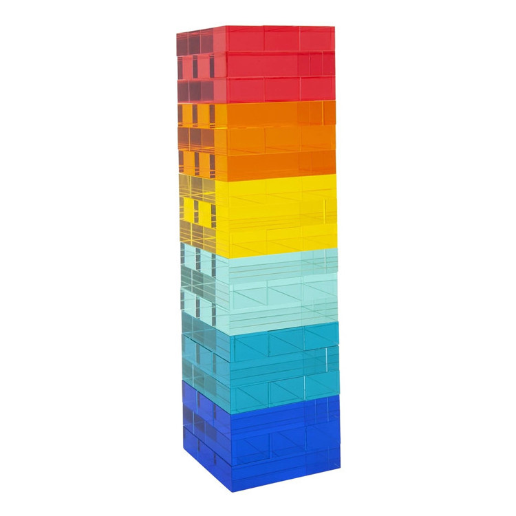 Tumbling Tower Game Building Blocks For 72 Pcs Custom Acrylic Blocks Board Game