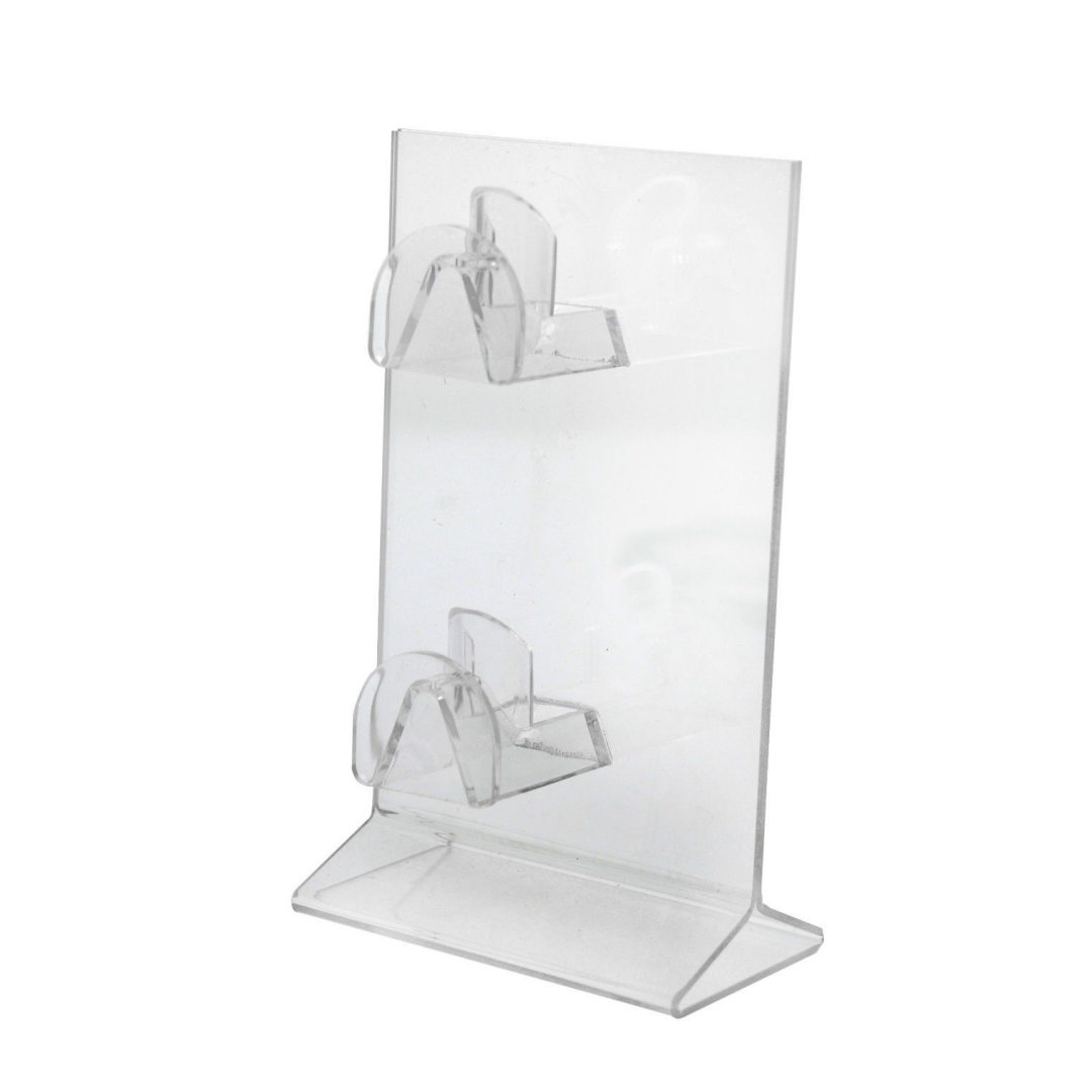 2 shelves Clear Acrylic Display Stand Holder for  Sunglass Eyeglass with insert sign holder