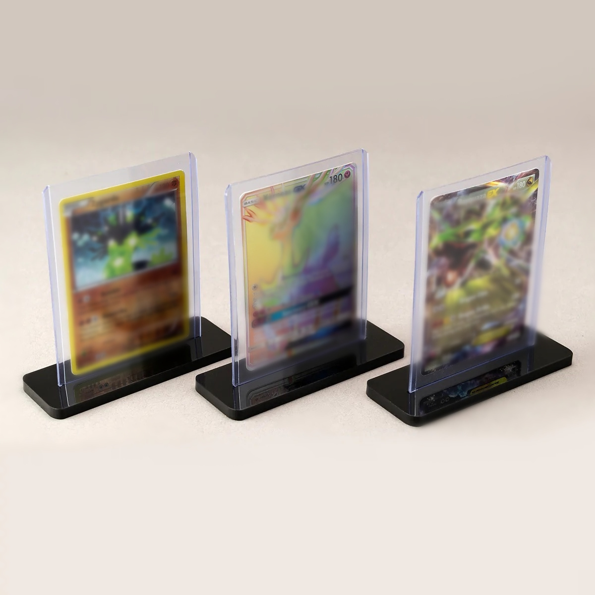 Clear lucite Premium Trading Card Displaying base Acrylic Collector Pokemon protection base  for single card