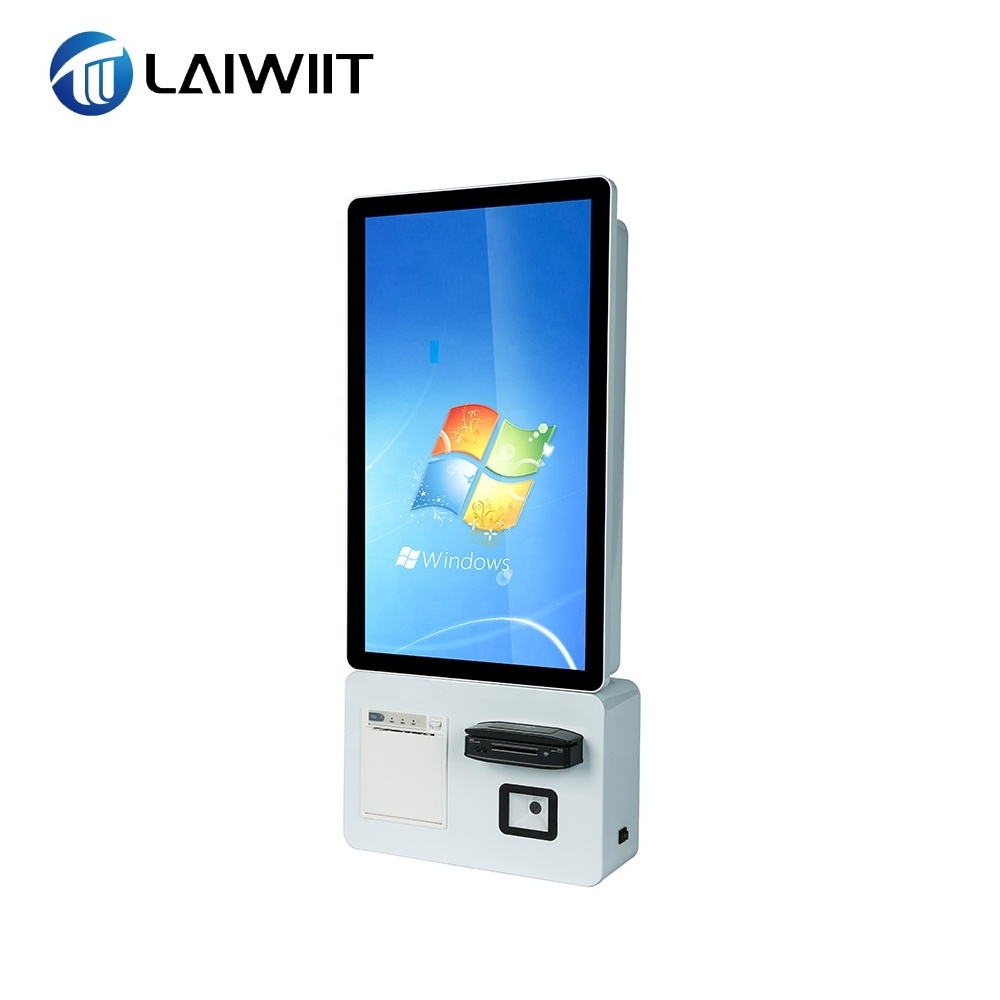 LAIWIIT indoor restaurant selfservice  Capacitive Touch screen pos system sleek queue ticket Parking Lot Payment Machine