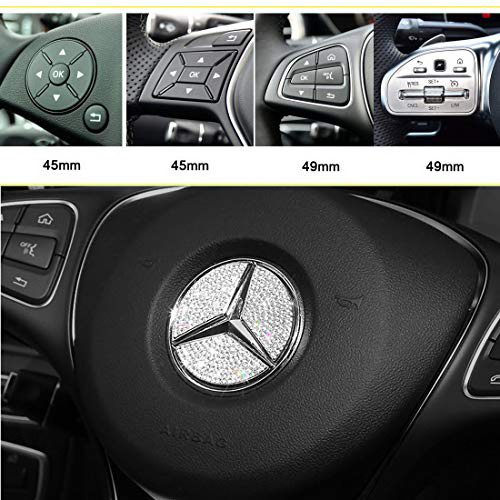 Grill Emblem Bling Steering Wheel Sticker For Mercedes Benz Logo