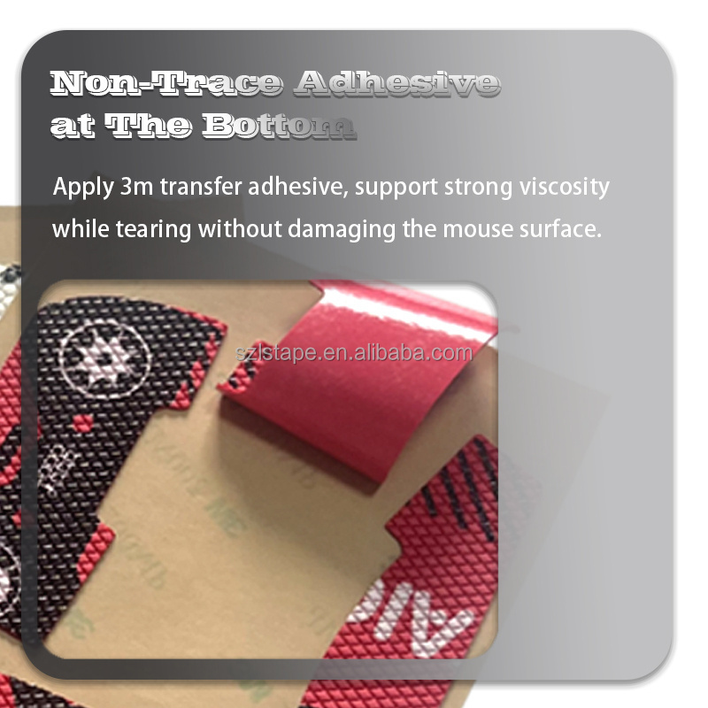 LS Custom PU Rubber Anti-Slip Tape Grip Stickers for Mouse