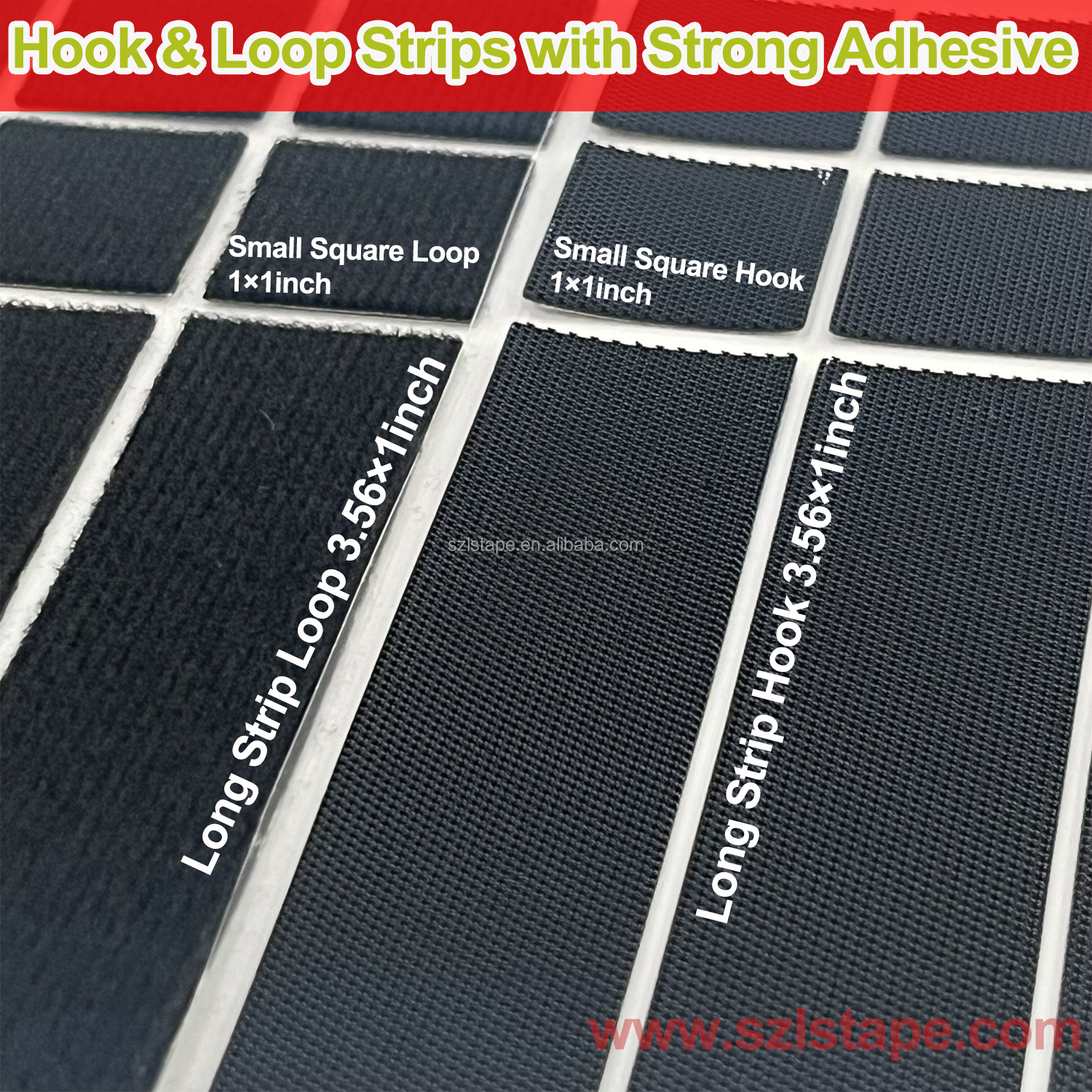 LS Manufacture Fasteners Dots Square Strips Self Sticky Hook and Loop Velcroes Tapes