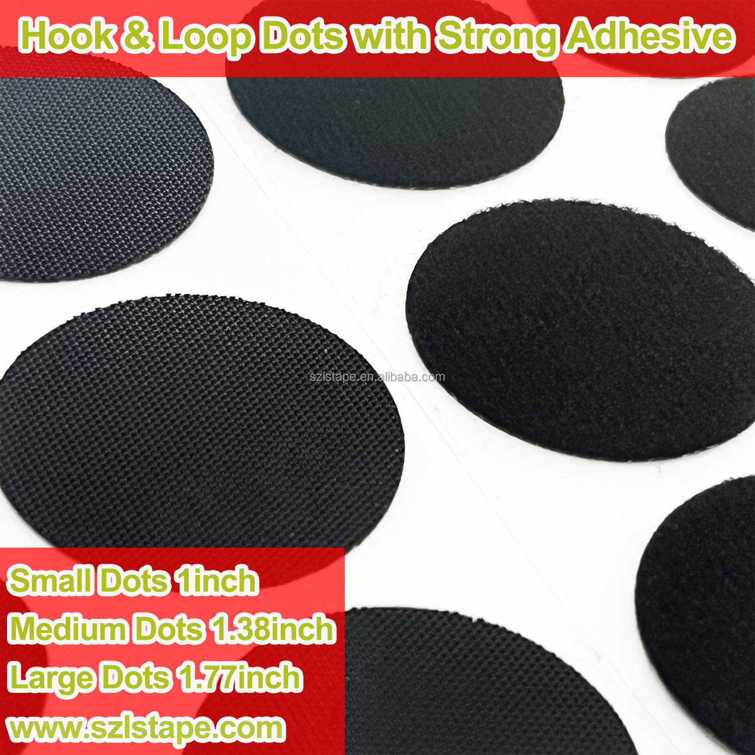 LS Manufacture Fasteners Dots Square Strips Self Sticky Hook and Loop Velcroes Tapes