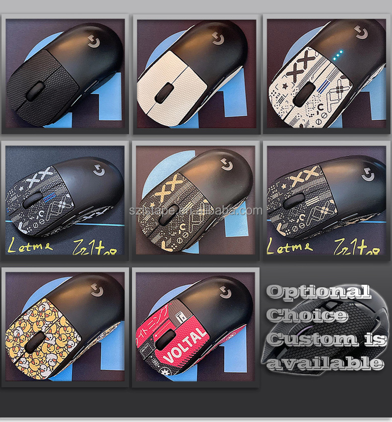 LS Custom PU Rubber Anti-Slip Tape Grip Stickers for Mouse