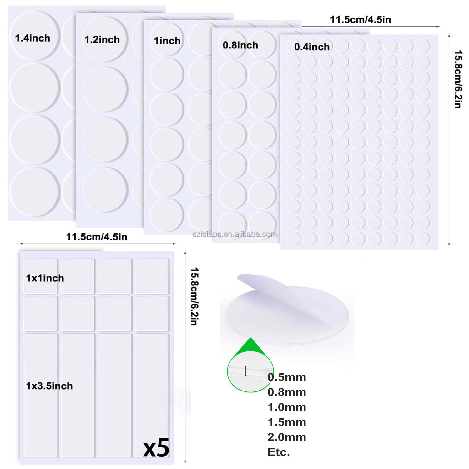 Removable Clear Double Sided Adhesive Dots Sticky Tack Putty for Wall Hanging