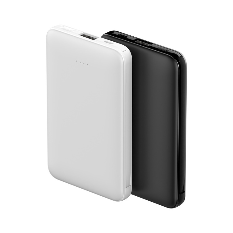 Shenzhen Manufacturer 10000mAh Slim Power Bank Portable Built in Cable Polymer Li Battery Smart Charger Power Bank