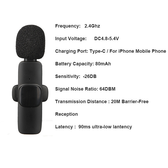 NM02 2023 OEM ODM Hot selling Customize Logo low-latency intelligent noise reduction karaoke lavalier wireless microphone