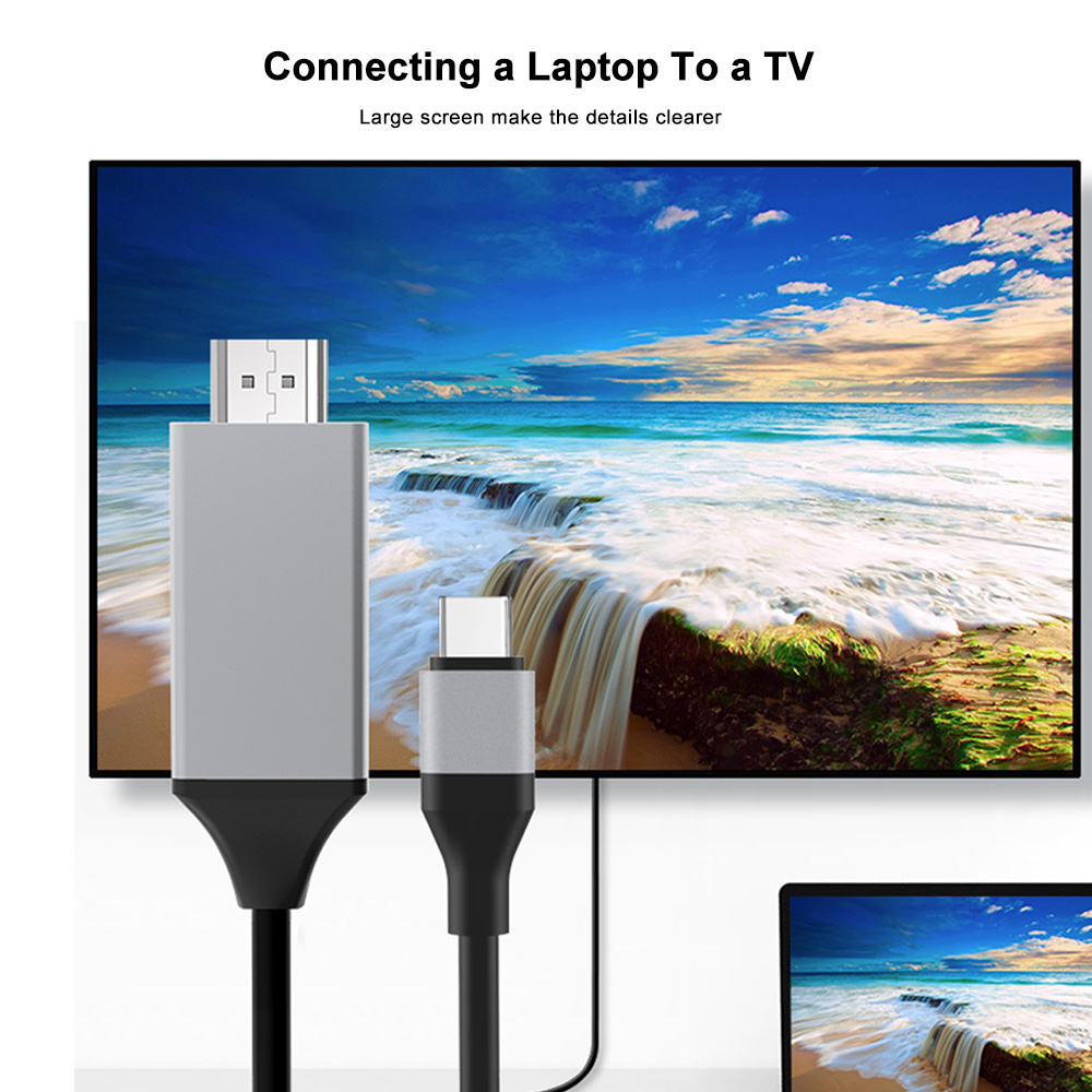 Free Sample NEEXXT C1 Type C To HDTV Cable 4K 30Hz or 60Hz Video Audio Charging Adapter to HDMI Cable For Computer Laptop