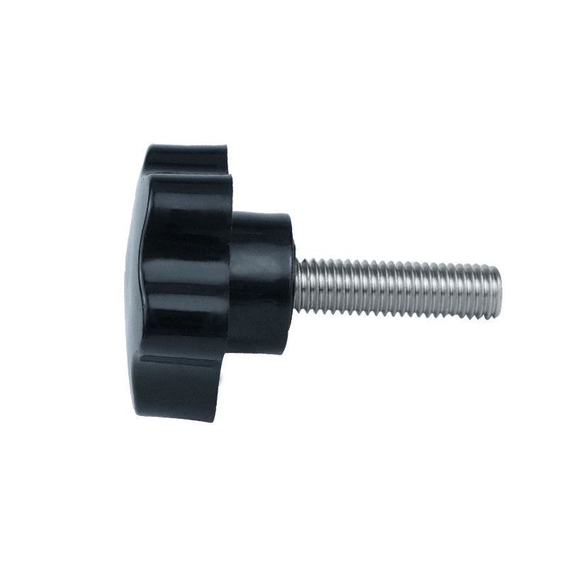 304 stainless steel thread Thread Star hand knob Bakelite hand tightening screw Tightening screw Black head diameter 48mm