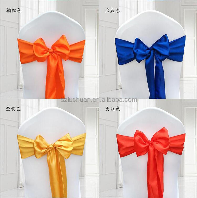 Wholesale Chair Ties Wedding Decoration Chair Sashes Satin