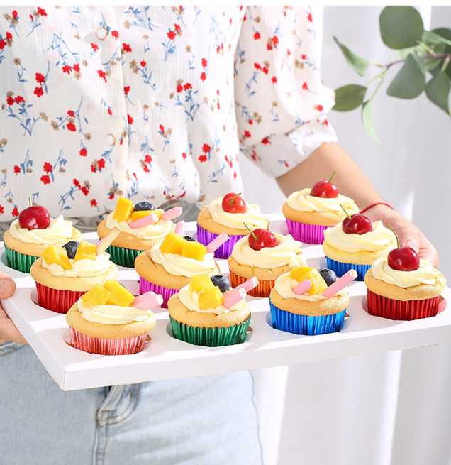 Foil Cupcake Liners Metallic Paper Silver/Gold/Red/Green/Blue/Rose Gold/Purple Solid Plain color baking muffin cases cup holders