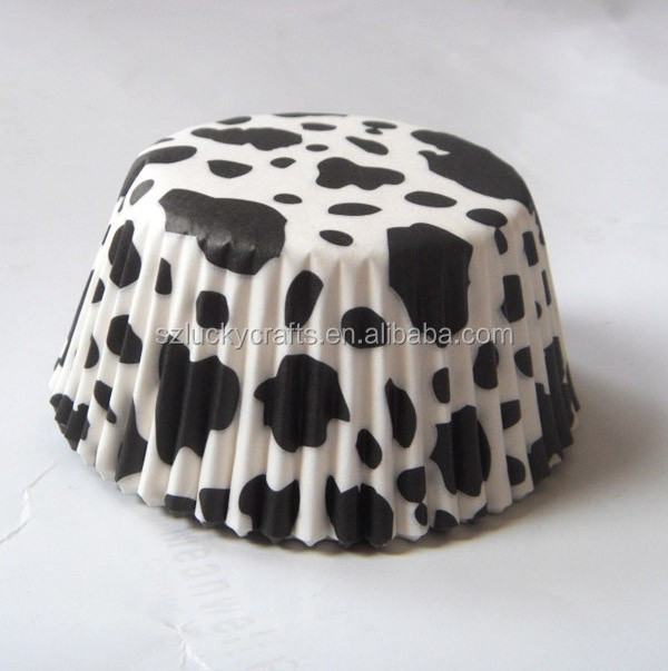 Leopard White Cow Animal Print Grease proof Paper Cupcake Liners Muffin Baking Cups Cake Cases for Bakery Birthday Party Supply