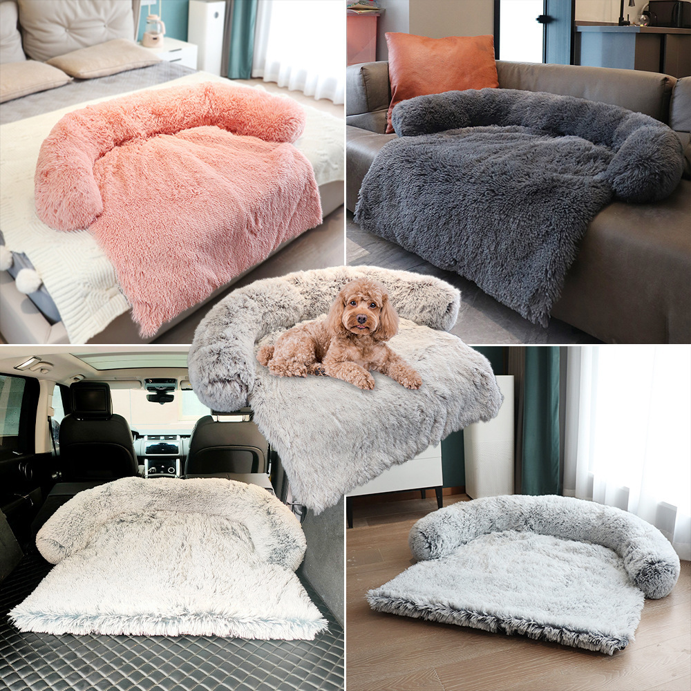 2021 Dog Cat Pet Blanket Sofa Cushion Mat Plush Multifunction Calming Furniture Protector Pet Bed