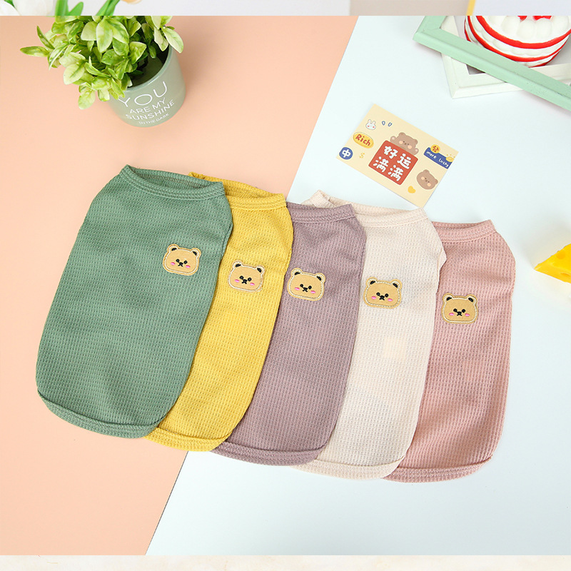 Custom Wholesale T-Shirt Sweater Apparel Matching Dog And Owner Korean Small Dogs Cute Cat Pet Summer Vest Dog Clothes