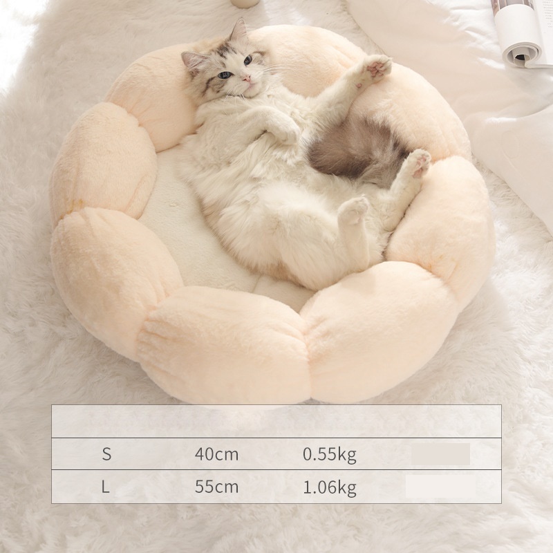 2021 Winter Custom Pet Bed Small Large Princess Cute Dog Warm Cozy Soft Fashion Donut Round Plush Luxury Cat Bed