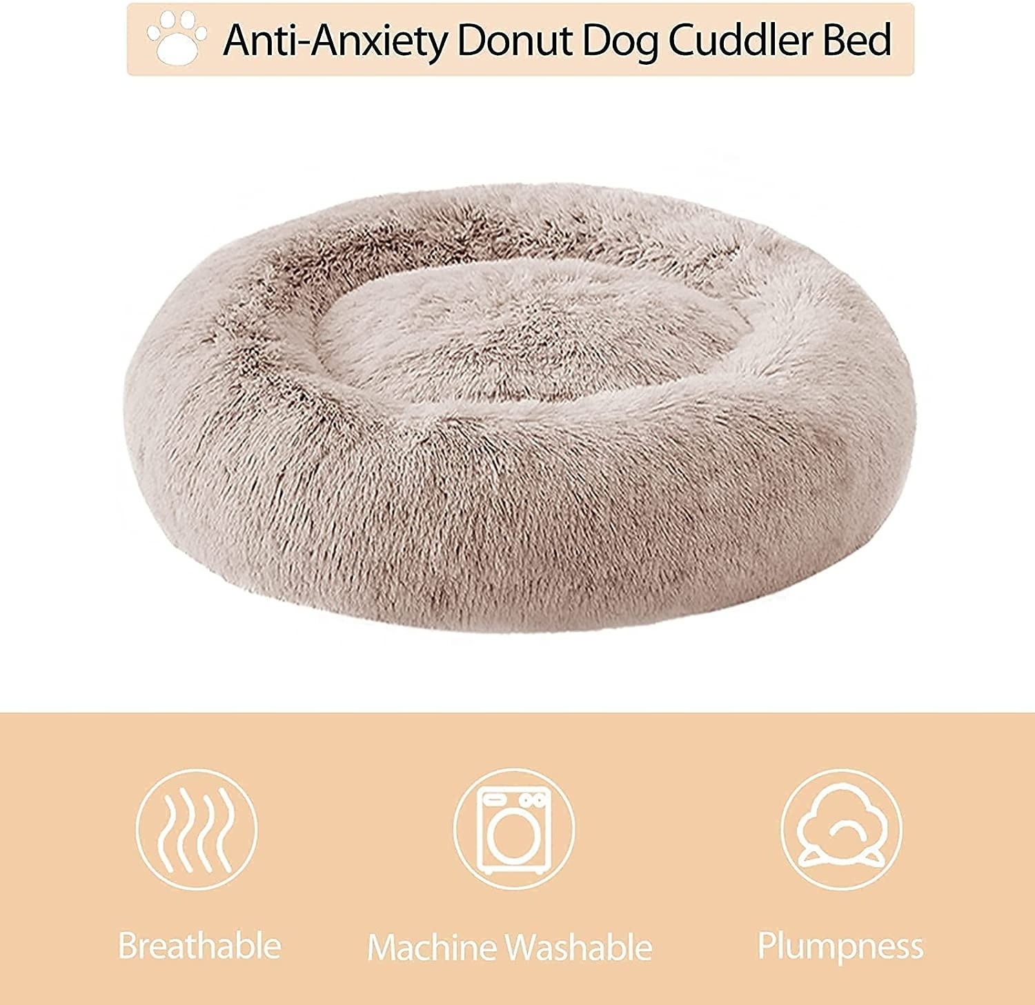 XXL Extra Large Jumbo Big Dropshipping Plush Donut Fashion Furniture High Quality Dog Calming Bed for Dogs