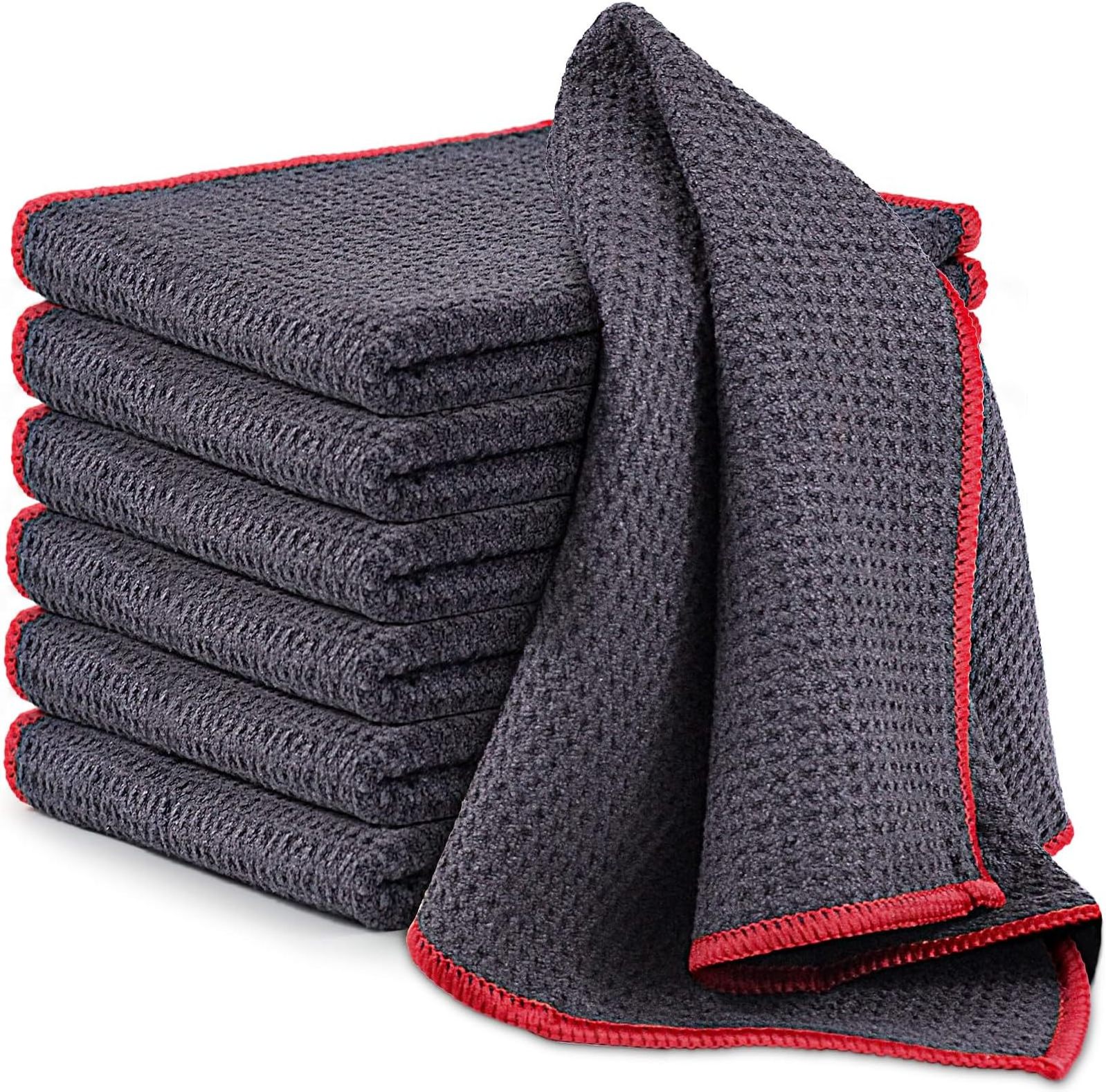 Custom Kitchen Microfiber Cleaning Cloths Waffle Weave Towels Absorbent Quick Drying Microfibre Dust Cleaning Towels