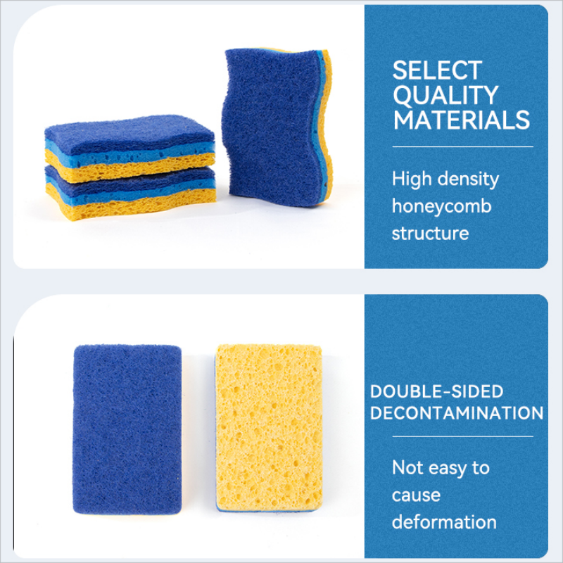 Three-Layer Sponges Power Cleaning Kitchen Thickened Magic Clean Wood Pulp Cellulose Sponges For Washing Dishes Sponges