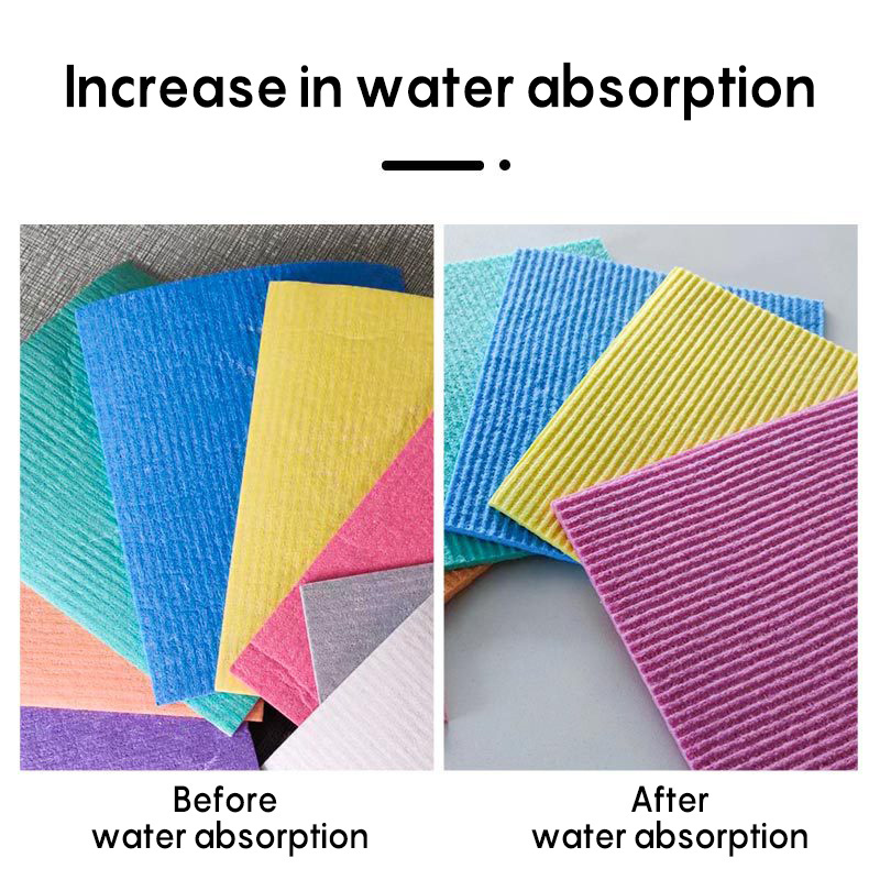 Eco-Friendly Swedish Reusable Dishwashing Cloth Absorbent Sponge Kitchen Sponge Scouring Pads Roll Cellulose Cleaning Cloths