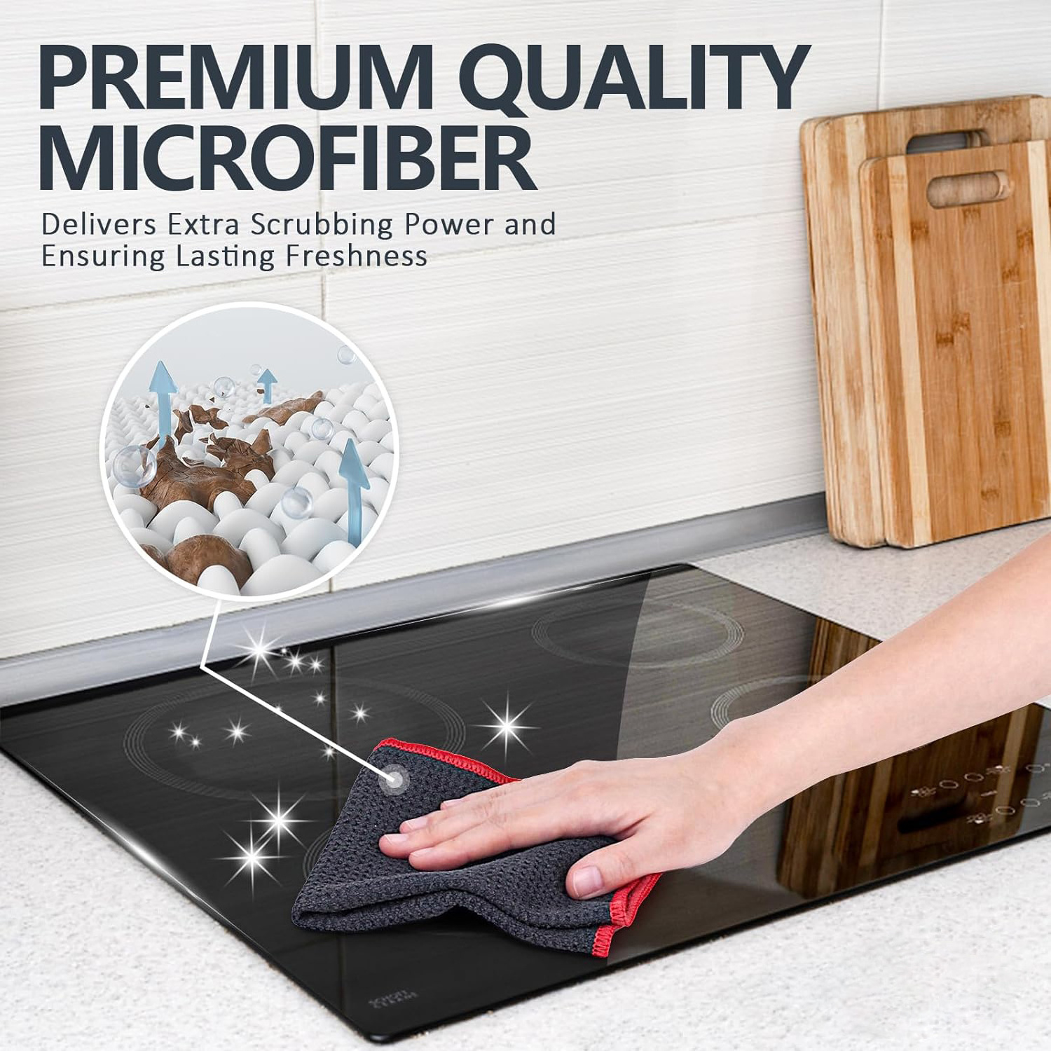 Custom Kitchen Microfiber Cleaning Cloths Waffle Weave Towels Absorbent Quick Drying Microfibre Dust Cleaning Towels