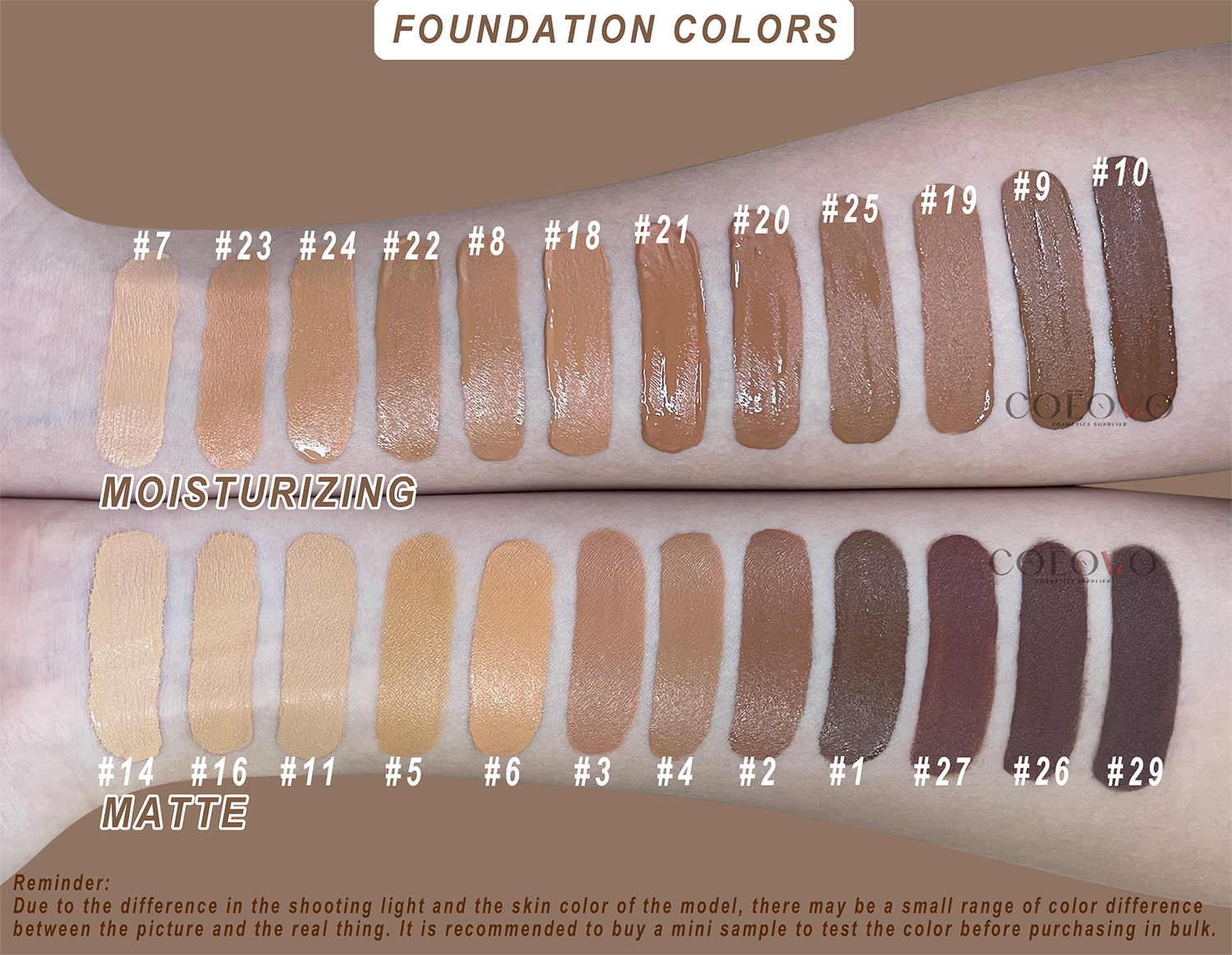 COEOVO mini tube make up vegan foundation waterproof full coverage foundation liquid foundation