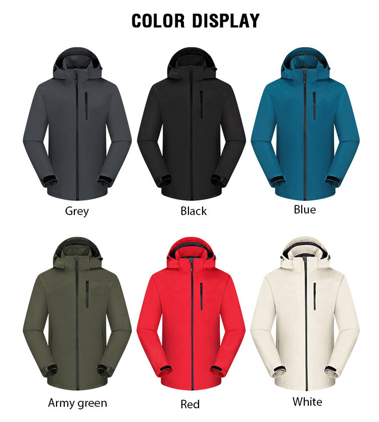 2024 Wholesale Custom embroidery logo waterproof Zipper softshell Jacket Polyester coats Windbreaker jacket for men