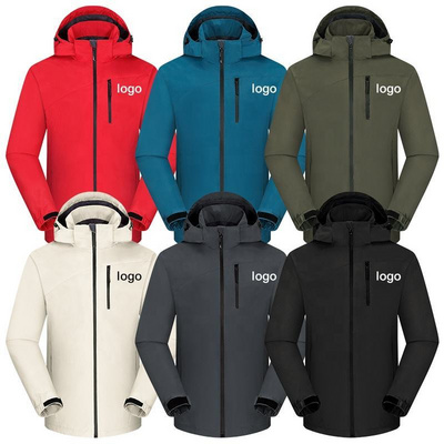 2024 Wholesale Custom embroidery logo waterproof Zipper softshell Jacket Polyester coats Windbreaker jacket for men