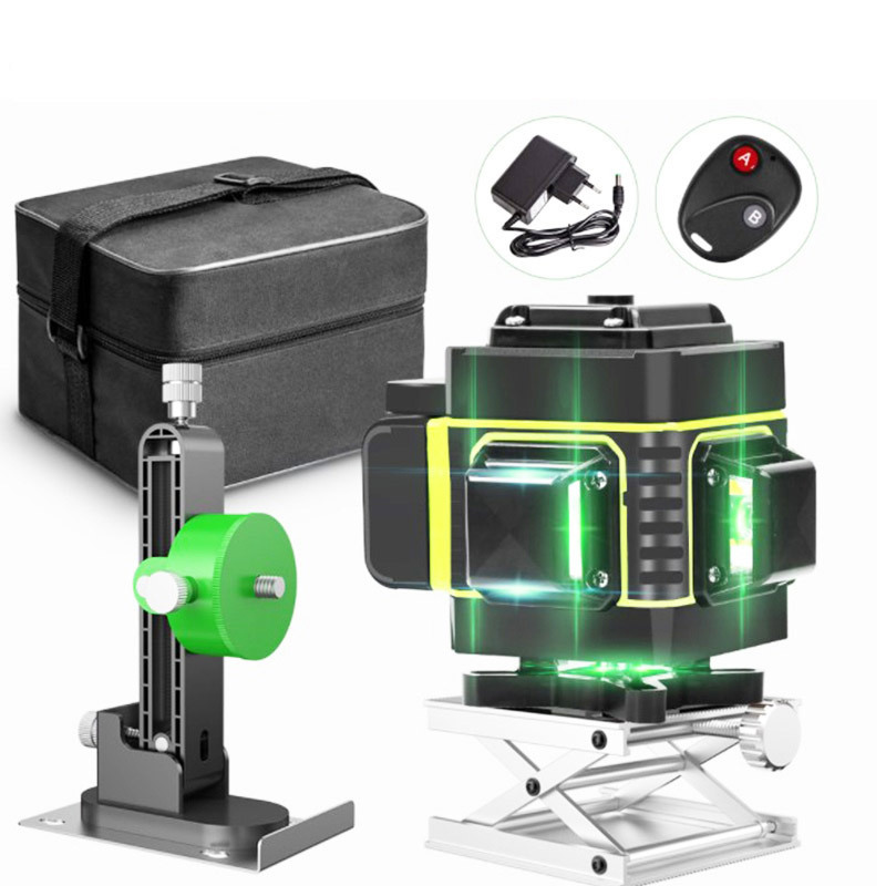 16 Lines 4D Rotary Nivel Laser 360 Green Beam Self-leveling Laser Levels Horizontal&Vertical Cross Line Laser Level machine