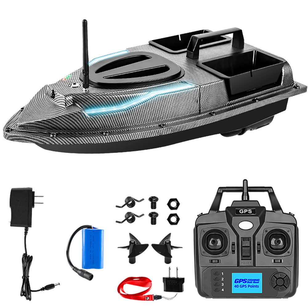 500M Smart Fishing Bait Boat with 40 GPS Points LCD Display and RC Lure Feeding System