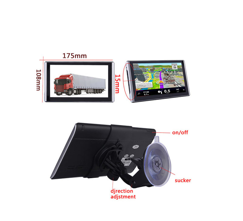 7 inch Truck GPS Navigator Device Universal Mediatek Navigation GPS with RAM 256MB ROM 8GB Ebook Reader EU/US Map