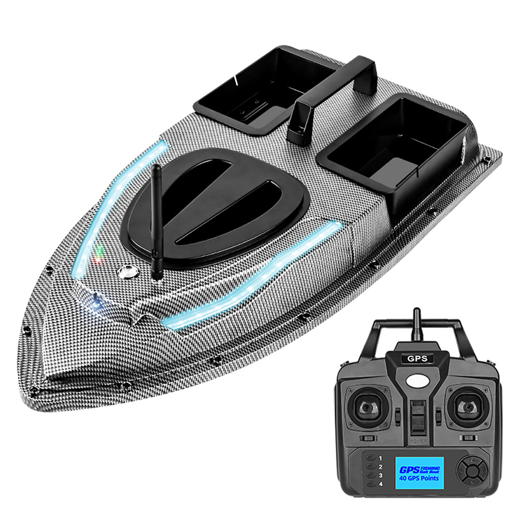 500M Smart Fishing Bait Boat with 40 GPS Points LCD Display and RC Lure Feeding System