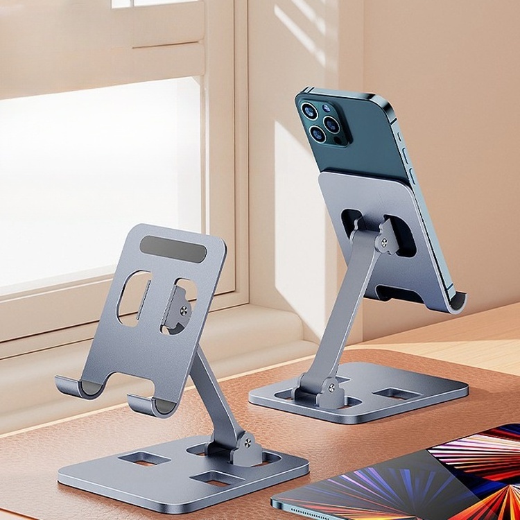 Folding Aluminum and Alloy Mobile Phone Stand Flexible and Supportive Lazy Holder for Desk Use Compatible with Smartphones