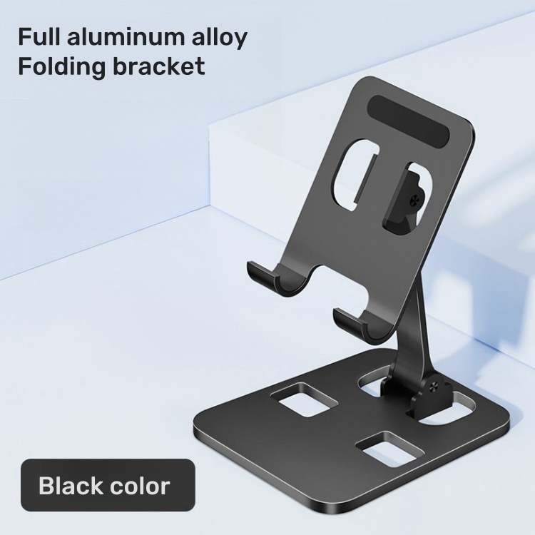 Folding Aluminum and Alloy Mobile Phone Stand Flexible and Supportive Lazy Holder for Desk Use Compatible with Smartphones