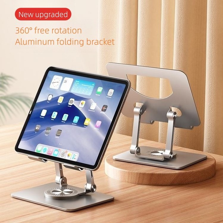 2023 trending aluminium portable tabletop swivel phone holder 360 degree rotation tablet stand for ipad