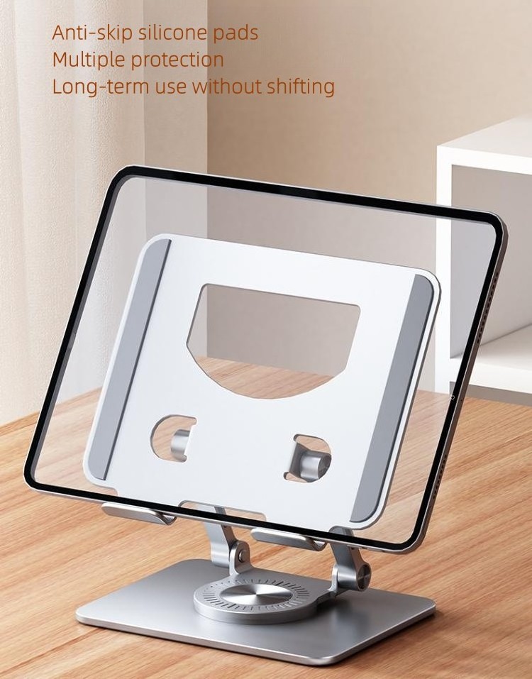 2023 trending aluminium portable tabletop swivel phone holder 360 degree rotation tablet stand for ipad