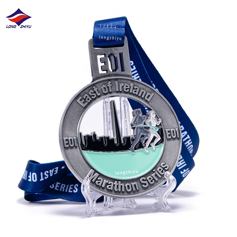 Longzhiyu metal marathon race medal factory custom 5k soft enamel running trail medal wholesale 10k carnival fiesta medal