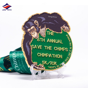 Longzhiyu metal marathon race medal factory custom 5k soft enamel running trail medal wholesale 10k carnival fiesta medal