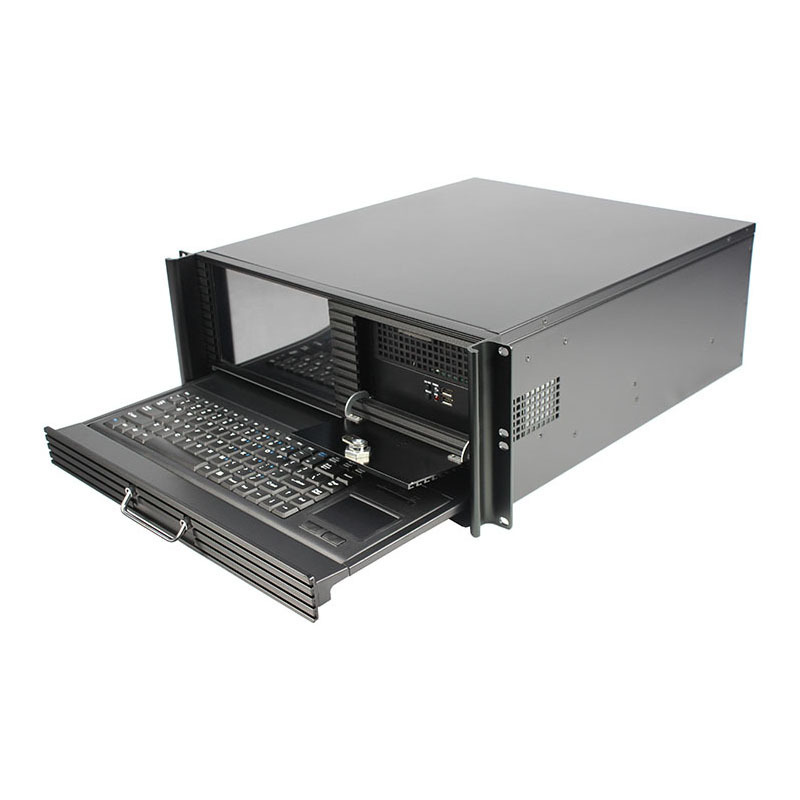 4U 19inch Rackmount server case with LCD Industrial chassis with touch screen and keyboard