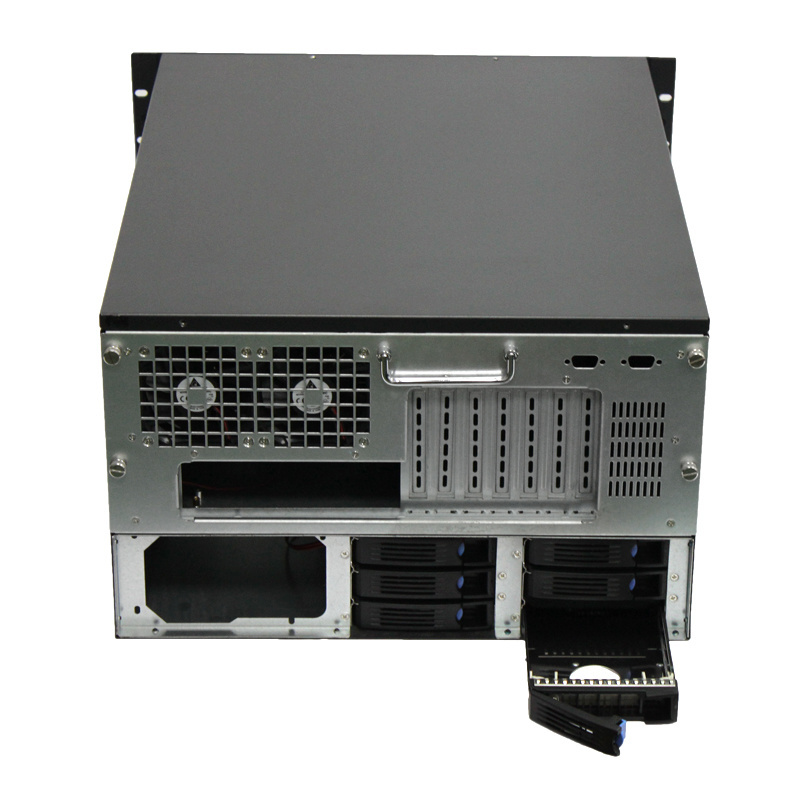 Macase 6U Server Chassis / Server Case / Rackmount Case, Metal Rack Mount Computer Case with 6 Bays & Fans Pre-Installed