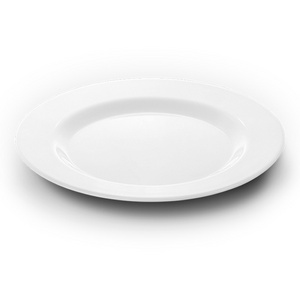 Stock Product Custom LOGO Restaurant Dinner Plates Plastic White Flat Melamine Round Plate For Catering