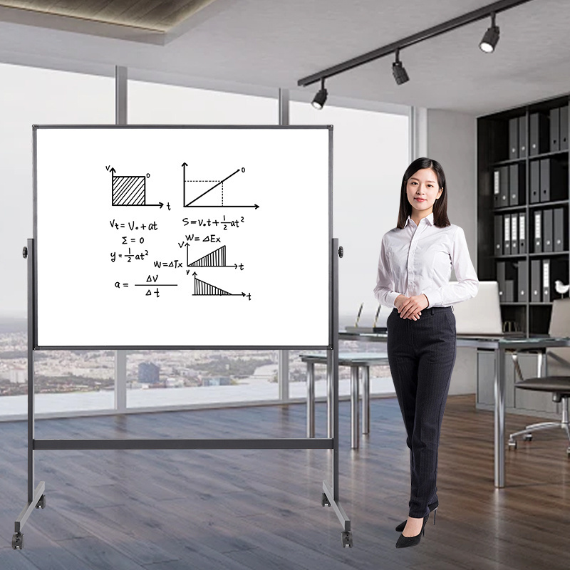 48x36 Double-Sided Magnetic Mobile Whiteboard with Wheels Factory Custom Wholesale Stand White Board for Classroom or Office