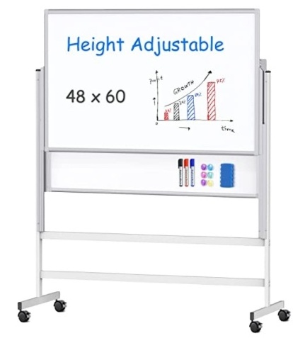 Moving Easel Whiteboard Magnetic Dry Erase Easel Board Height Adjustable Flipchart Easel For Office Teaching At Home Office