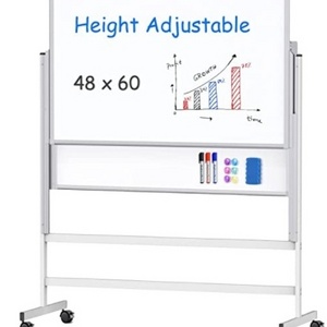 Moving Easel Whiteboard Magnetic Dry Erase Easel Board Height Adjustable Flipchart Easel For Office Teaching At Home Office