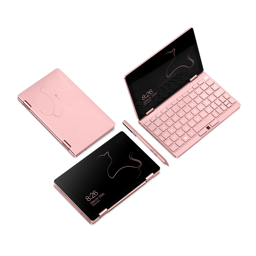 Foldable 8GB+256GB 8.4inch 2560*1600pix Laptop CoRE i3-10110Y CPU Pink Laptop For Female Business Computer Win10