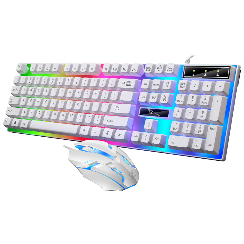 Maitre New Mechanical Switch Colorful LED Back Light Wired Gamer Mechanical Gaming Keyboard And Mouse Teclado y raton