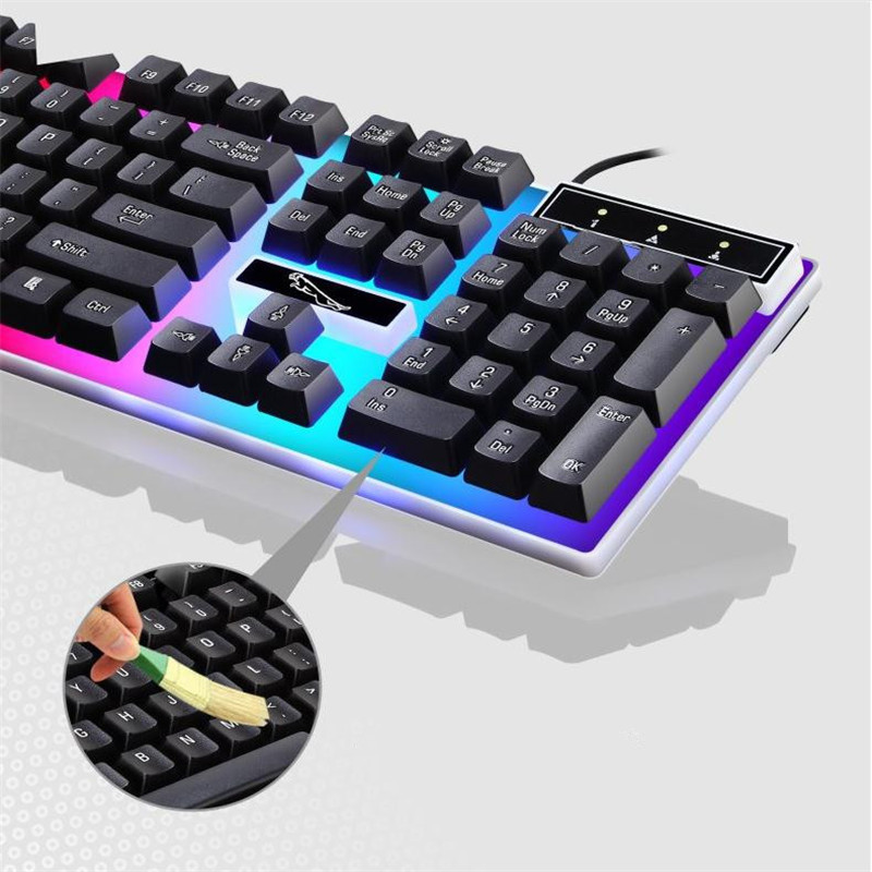 Maitre New Mechanical Switch Colorful LED Back Light Wired Gamer Mechanical Gaming Keyboard And Mouse Teclado y raton