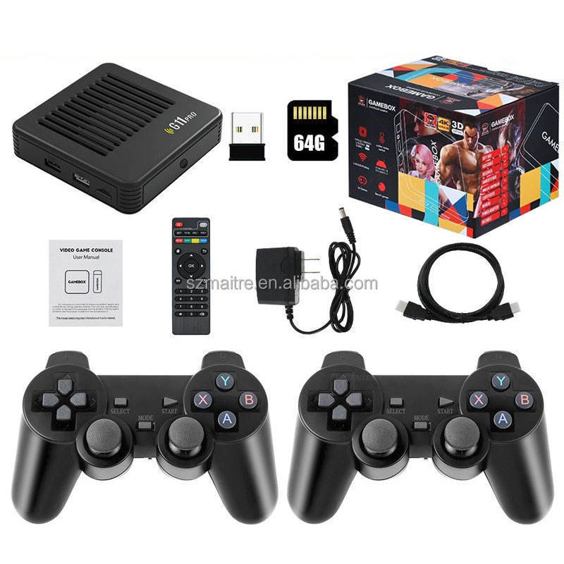 Newest G11 pro 64/128gb 30000+ Games 4K Retro Tv Box Video Game Player Wireless G11 pro Video Game Console For Ps1/psp